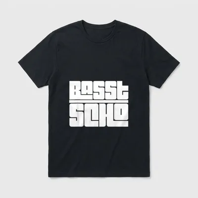 Basst scho Bayrisches Boarisches T-Shirt – Weißer Schriftzug „Basst Scho“ in Blockbuchstaben – Klassisches T-Shirt in Schwarz