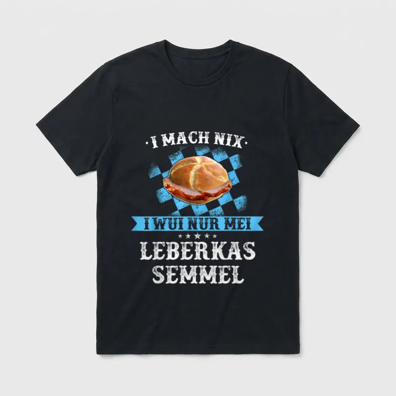 Leberkas Leberkäse Bayern bayrisch T-Shirt – Klassisches T-Shirt in Schwarz