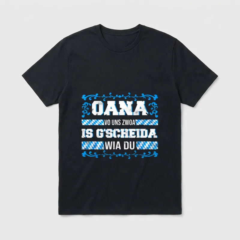 Oana Vo Uns Zwoa T-Shirt – Klassisches T-Shirt in Schwarz