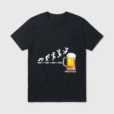 Lustige Bier Sprüche Woche T-Shirt – Klassisches T-Shirt in Schwarz