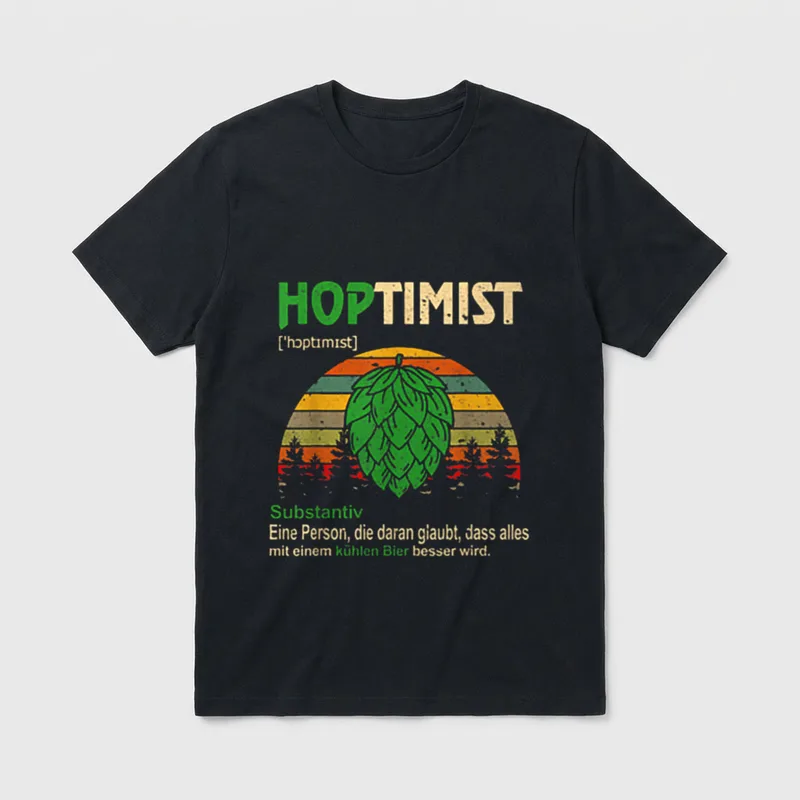 Hoptimist Lustiges Bierliebhaber Craft T-Shirt – Klassisches T-Shirt in Schwarz