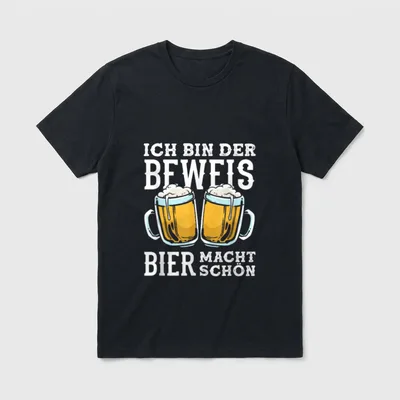 Lustiges Bier Spruch Ich T-Shirt – Klassisches T-Shirt in Schwarz