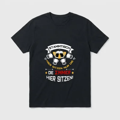 Stammtisch Biergläser Männer & T-Shirt – Klassisches T-Shirt in Schwarz