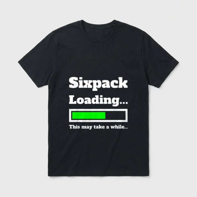 Sixpack loading lustiger Spruch T-Shirt – Klassisches T-Shirt in Schwarz
