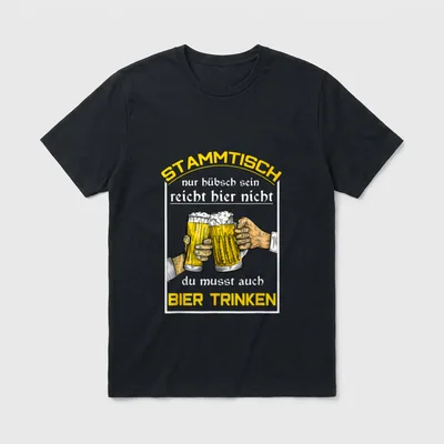 Stammtisch Biergläser Bierliebhaber Bier T-Shirt – Klassisches T-Shirt in Schwarz