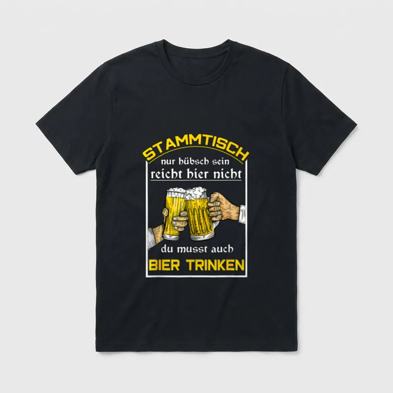 Stammtisch Biergläser Bierliebhaber Bier T-Shirt – Klassisches T-Shirt in Schwarz