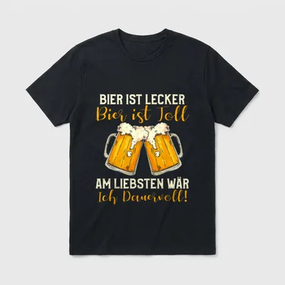 Bier ist Lecker Bier T-Shirt – Klassisches T-Shirt in Schwarz