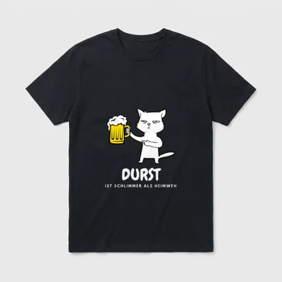 Lustiges Motiv Katze will T-Shirt – Klassisches T-Shirt in Schwarz