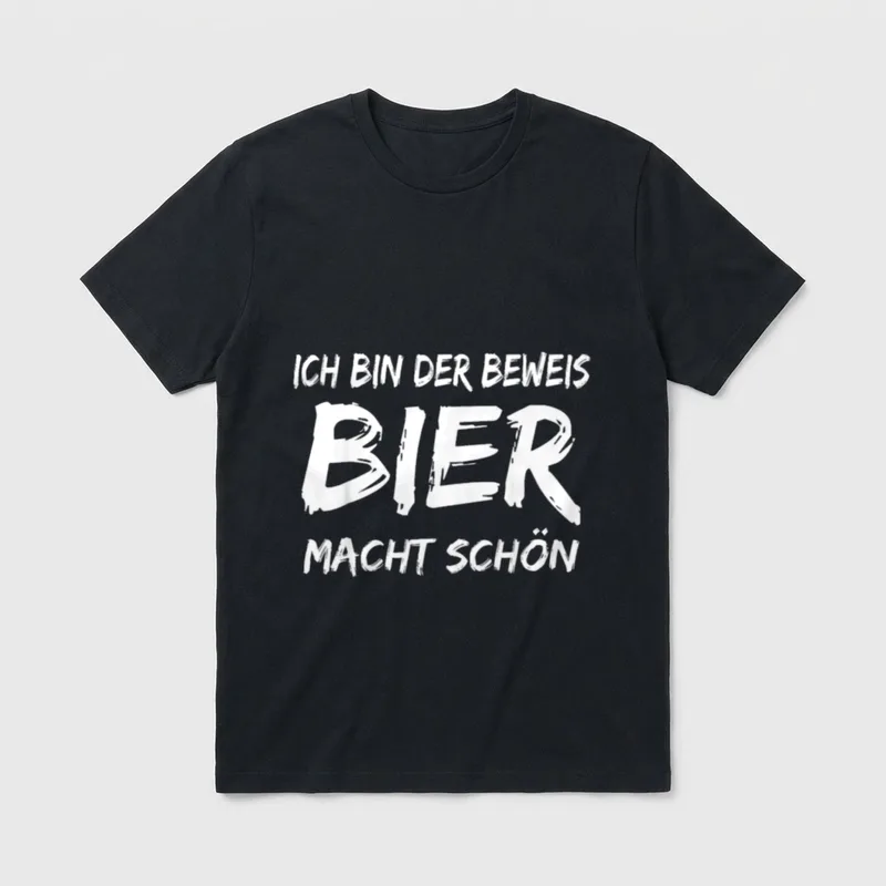 Bier macht schön Spruch Bierliebhaber T-Shirt – Klassisches T-Shirt in Schwarz