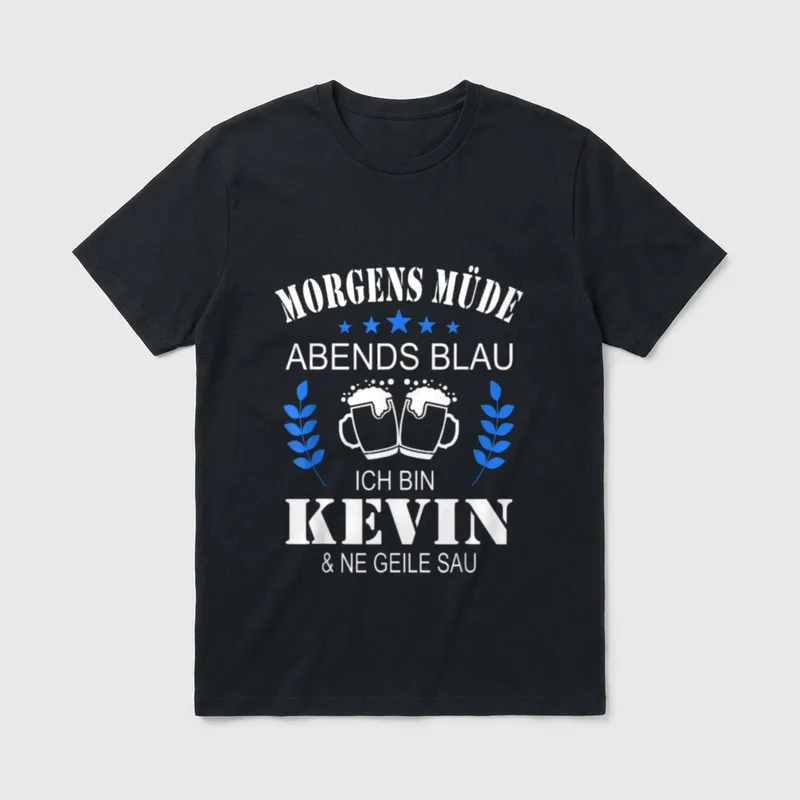 Morgens Müde Abends Blau lustiger T-Shirt – Klassisches T-Shirt in Schwarz