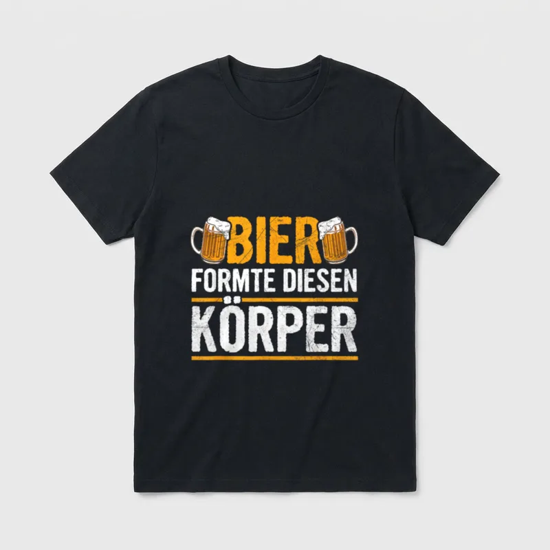 Bier Formte Diesen Körper Lustiges T-Shirt – Klassisches T-Shirt in Schwarz