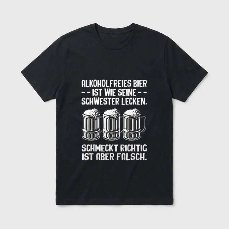 Alkoholfreies Bier Ist Wie T-Shirt – Spruch über alkoholfreies Bier mit drei Bierkrügen – Klassisches T-Shirt in Schwarz