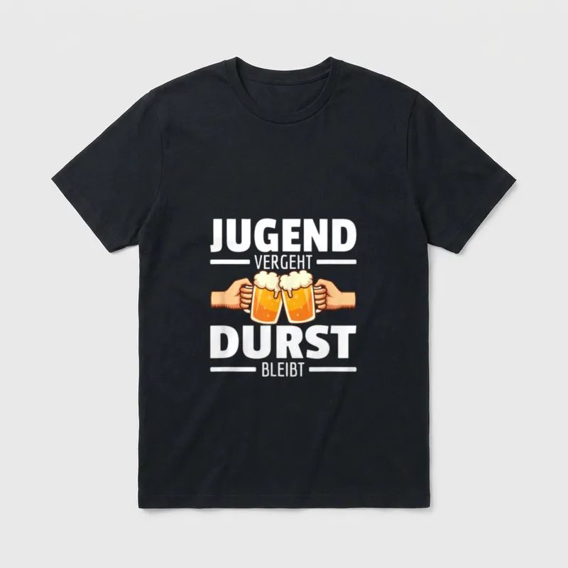 Jugend vergeht Durst Bleibt T-Shirt – Klassisches T-Shirt in Schwarz