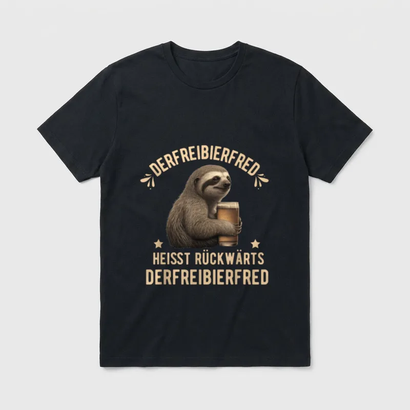 Derfreibierfred Sauf Sprüche Bier T-Shirt – Klassisches T-Shirt in Schwarz