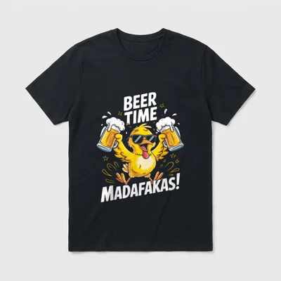 Beer Time Madafakas! Sarkasmus T-Shirt – Klassisches T-Shirt in Schwarz
