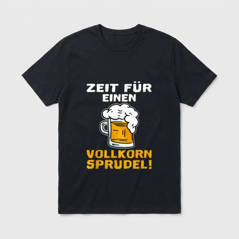 Zeit für einen Vollkornsprudel T-Shirt – Klassisches T-Shirt in Schwarz