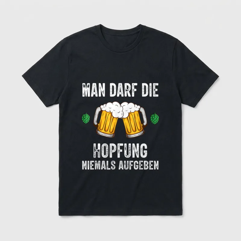 Man darf die Hopfung T-Shirt – Klassisches T-Shirt in Schwarz