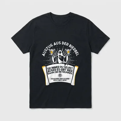 Bierbel Auszug Bier Spruch Johannes T-Shirt – Klassisches T-Shirt in Schwarz