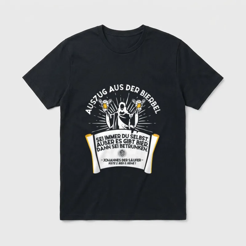 Bierbel Auszug Bier Spruch Johannes T-Shirt – Klassisches T-Shirt in Schwarz