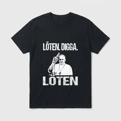Gottlos Löten I Papst T-Shirt – Klassisches T-Shirt in Schwarz
