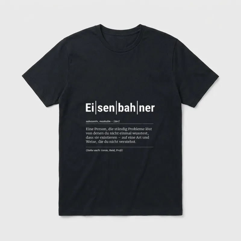 Eisenbahner Lustiges Kollege T-Shirt – Klassisches T-Shirt in Schwarz