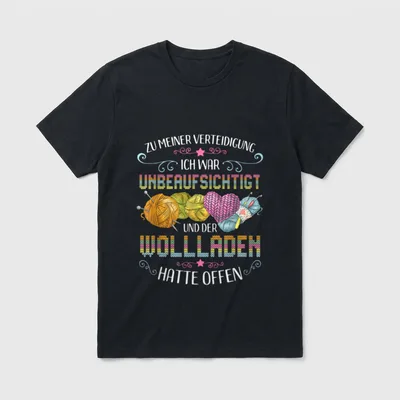 Stricken und Häkeln Handarbeiten T-Shirt – Klassisches T-Shirt in Schwarz