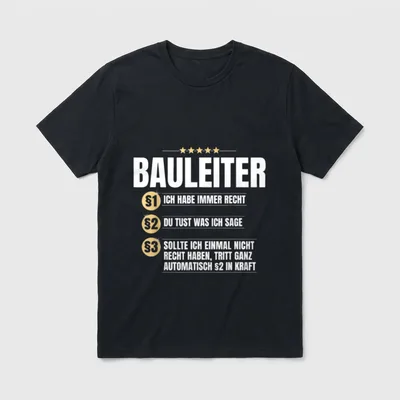 Bauleiter Lustiges Bauen Bauarbeiter T-Shirt – Klassisches T-Shirt in Schwarz