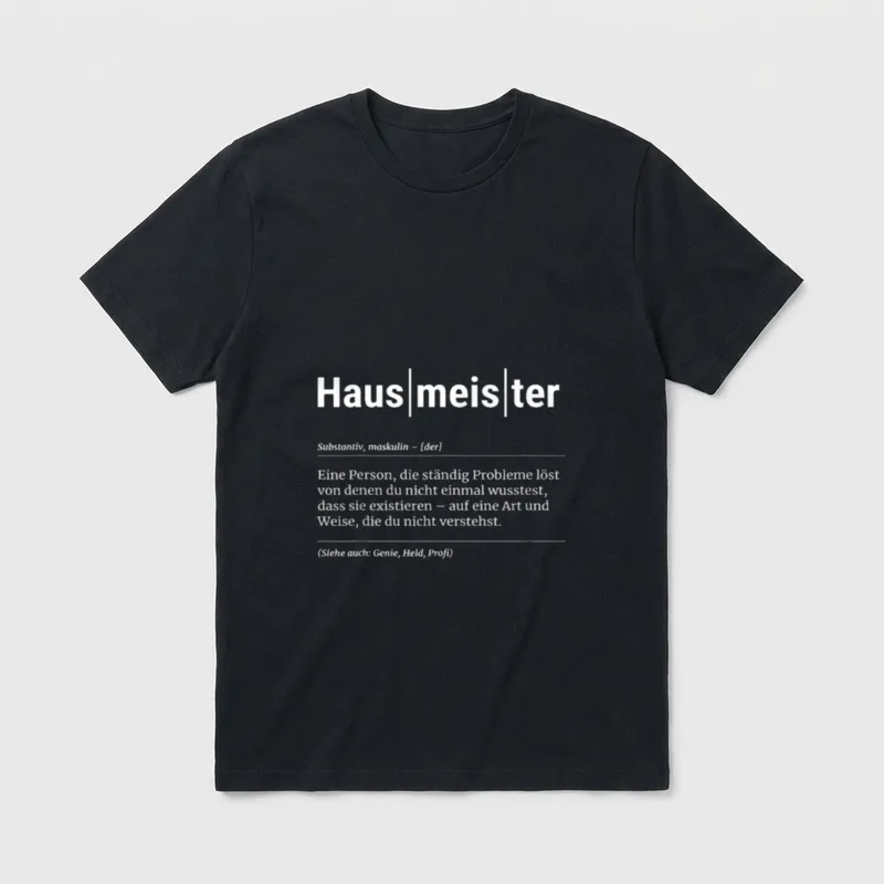 Haustechniker Geschenke Hausmeister Schwarz T-Shirt – Klassisches T-Shirt in Schwarz