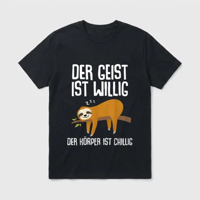 Chillig Büro T-Shirt – Klassisches T-Shirt in Schwarz