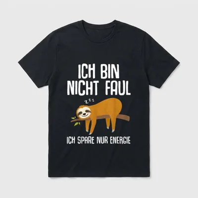 Energie sparen Spruch T-Shirt – Klassisches T-Shirt in Schwarz