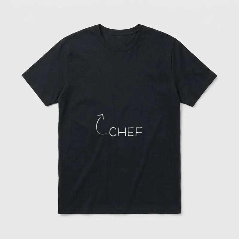 Ich Bin Der Chef T-Shirt – Pfeil nach oben über dem Schriftzug „Chef“ – Klassisches T-Shirt in Schwarz