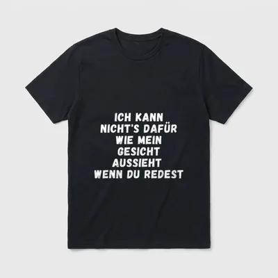 Gesicht Arbeit Büro T-Shirt – Weißer Schriftzug zur eigenen Mimik beim Zuhören – Klassisches T-Shirt in Schwarz