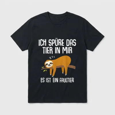 Langsamer Faultier Spruch T-Shirt – Klassisches T-Shirt in Schwarz