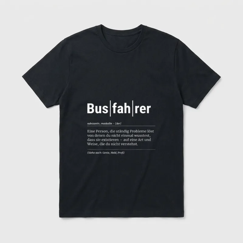Busfahrer Lustiges Kollege T-Shirt – Klassisches T-Shirt in Schwarz