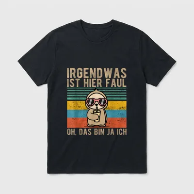 Büro Humor Faultier T-Shirt – Klassisches T-Shirt in Schwarz