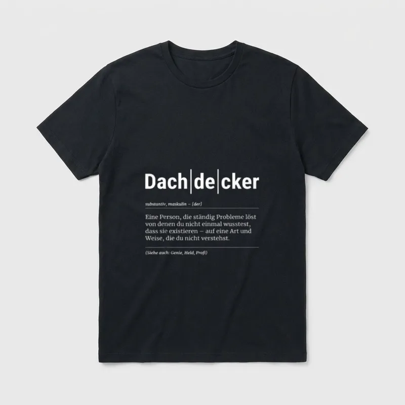 Dachdecker Lustiges Kollege T-Shirt – Klassisches T-Shirt in Schwarz