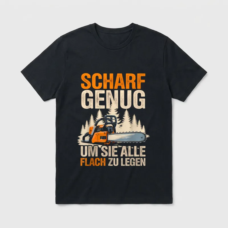 Lustig Holzfäller Spruch Kettensäge T-Shirt – Klassisches T-Shirt in Schwarz