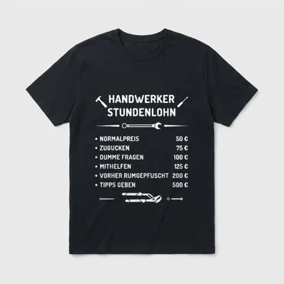 T-Shirt Handwerker Stundenlohn – Klassisches T-Shirt in Schwarz