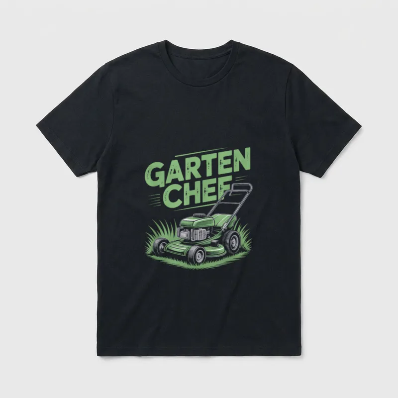 Gartenchef Lustiges Rasenmäher Gartenarbeit T-Shirt – Klassisches T-Shirt in Schwarz