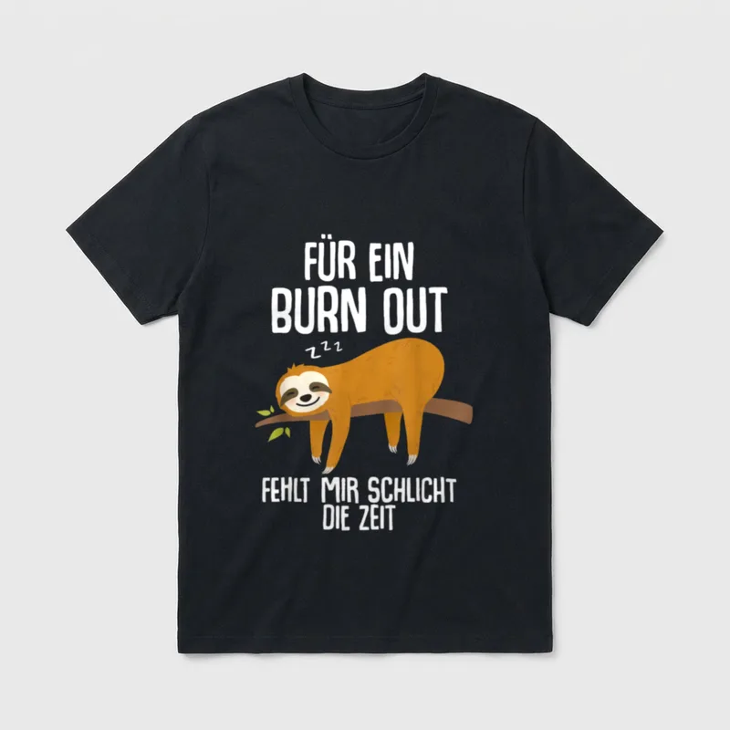 Burnout Büro T-Shirt – Klassisches T-Shirt in Schwarz