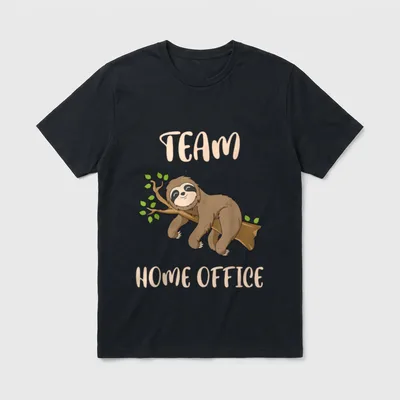 Team Home Office Faultier T-Shirt – Klassisches T-Shirt in Schwarz