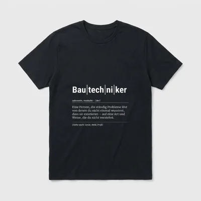 Bautechniker Lustiges Kollege T-Shirt – Klassisches T-Shirt in Schwarz