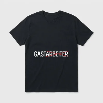 Lustige Arbeiter Sprüche Gastarbeiter T-Shirt – Schriftzug GASTARBEITER, rot durchgestrichen – Klassisches T-Shirt in Schwarz