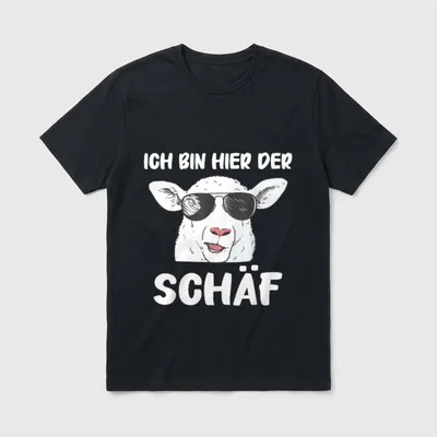 Ich bin hier Büro & Kollegen T-Shirt – Klassisches T-Shirt in Schwarz