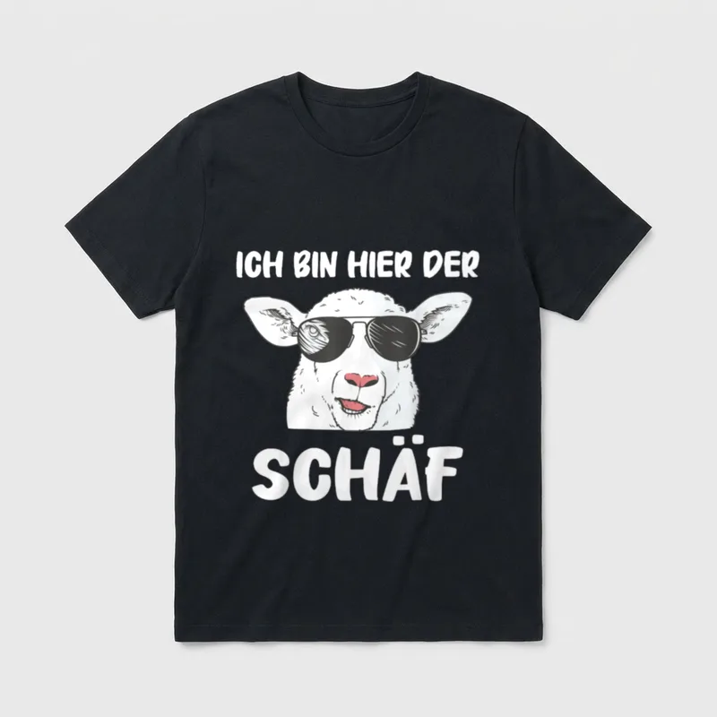 Ich bin hier Büro & Kollegen T-Shirt – Klassisches T-Shirt in Schwarz