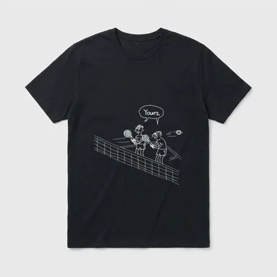 DEINER!! Witziges Doppel Tennis T-Shirt – Klassisches T-Shirt in Schwarz