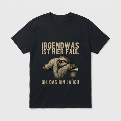 Irgendwas ist hier T-Shirt – Klassisches T-Shirt in Schwarz