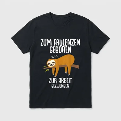 Faultier Faulheit T-Shirt – Klassisches T-Shirt in Schwarz