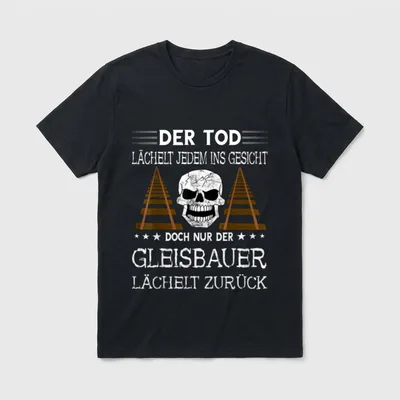 Gleisbauer Totenkopf Gleisbau Schienenarbeiter T-Shirt – Klassisches T-Shirt in Schwarz