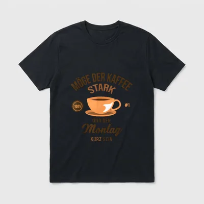 Lustiger Spruch Kaffee Montag T-Shirt – Klassisches T-Shirt in Schwarz